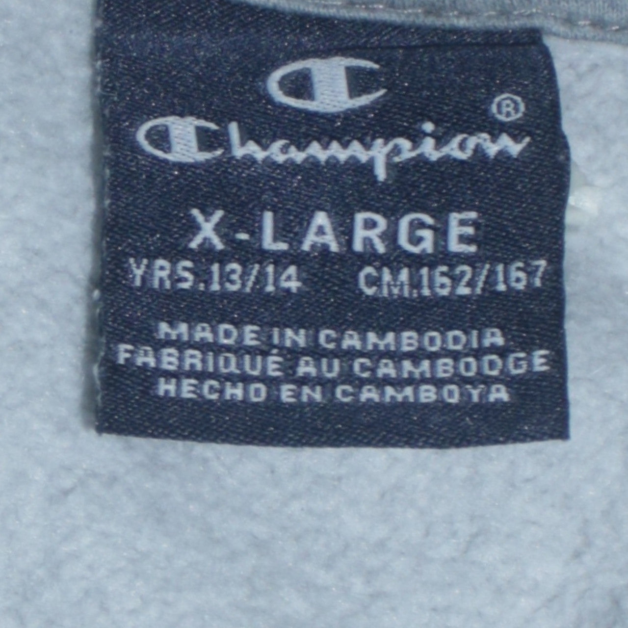 Champion Boys Grey Pullover Sweatshirt XL 13-14 Years Logo Crew Neck Fleece