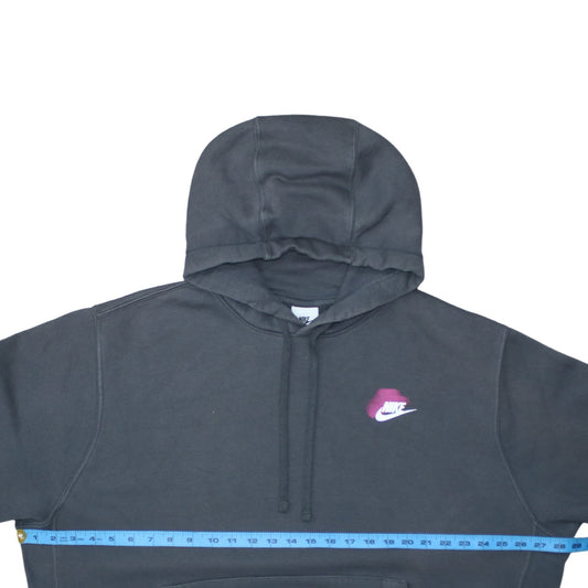 Nike Womens Black XL Pullover Hoodie with Pink Logo Sportswear Design
