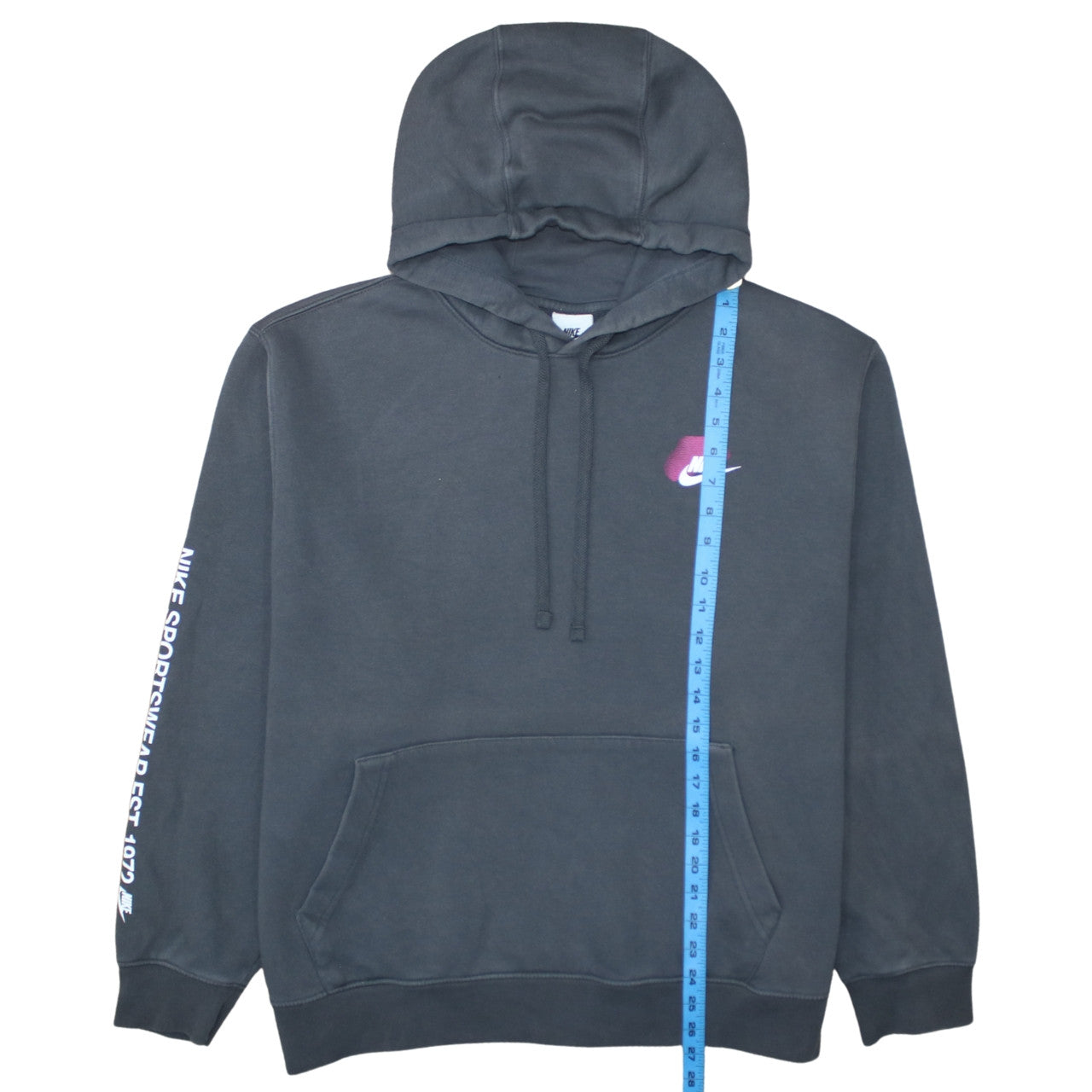 Nike Womens Black XL Pullover Hoodie with Pink Logo Sportswear Design
