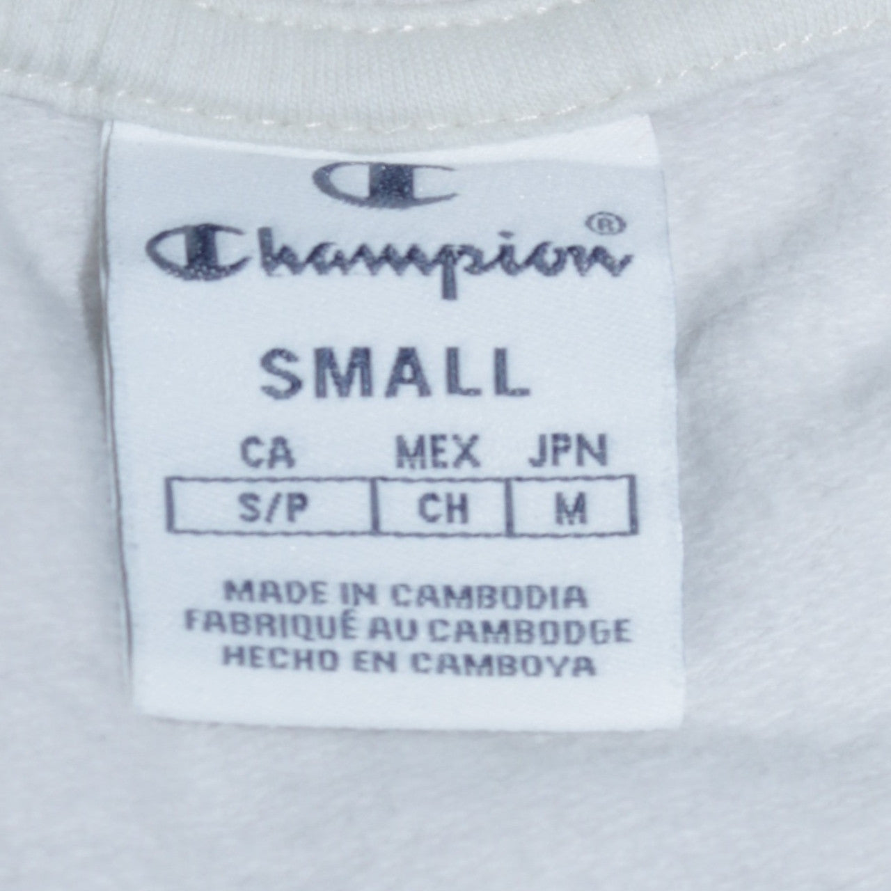 Champion Women's White Small Pullover Sweatshirt Cotton Logo Crew Neck
