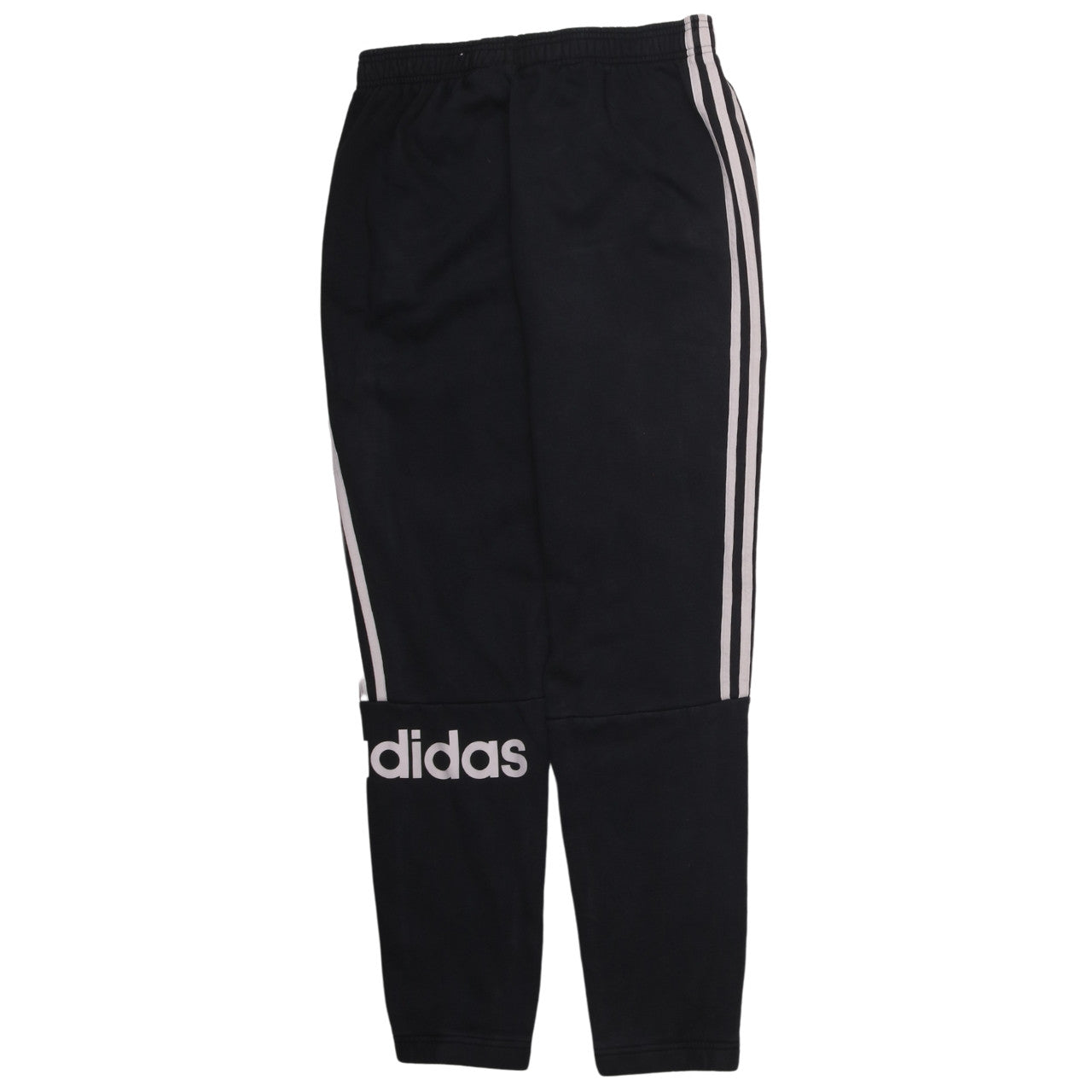 Adidas Men's Black Jogger Trousers M With Stripes Logo