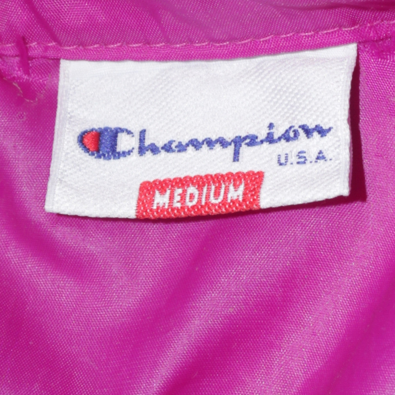 Champion USA Women’s Purple Windbreaker Jacket Size M Retro Hooded Zip Up