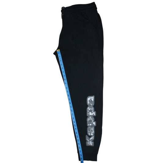 Kappa Men Black XL Joggers Tapered Fit Logo Cuffed Sweatpants