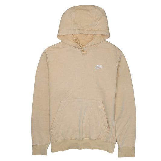 Nike Men Beige Pullover Hoodie Size S Regular Fit Fleece Sweatshirt