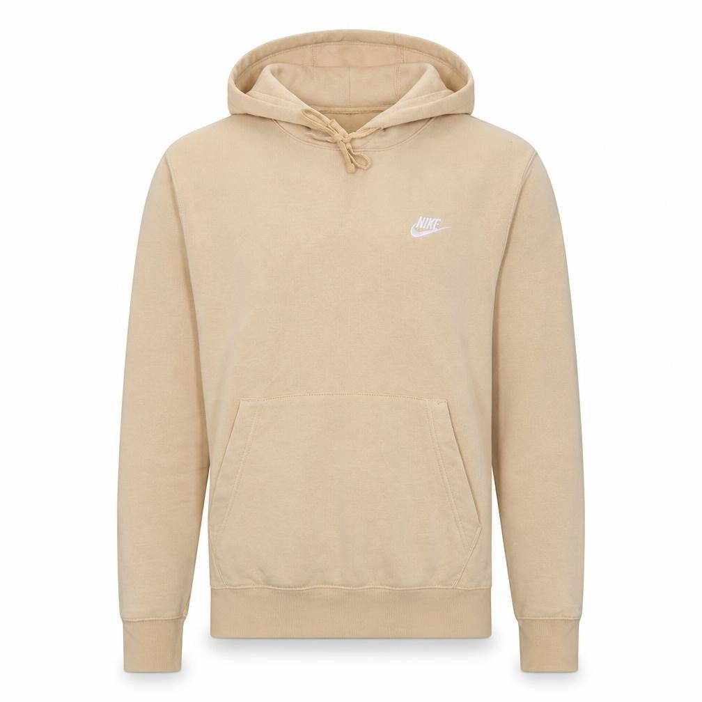 Nike Men Beige Pullover Hoodie Size S Regular Fit Fleece Sweatshirt