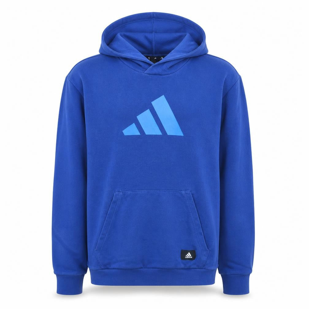 Adidas Men's Blue Pullover Hoodie L Logo Graphic Fleece