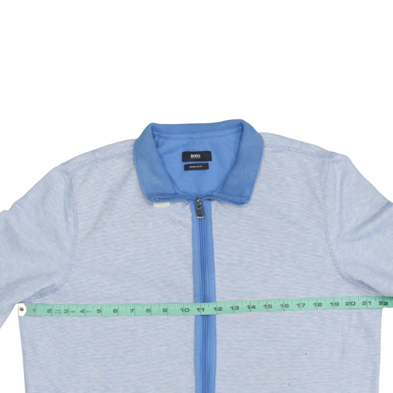 Hugo Boss Men’s Blue Regular Fit Full Zip Cotton Jacket L