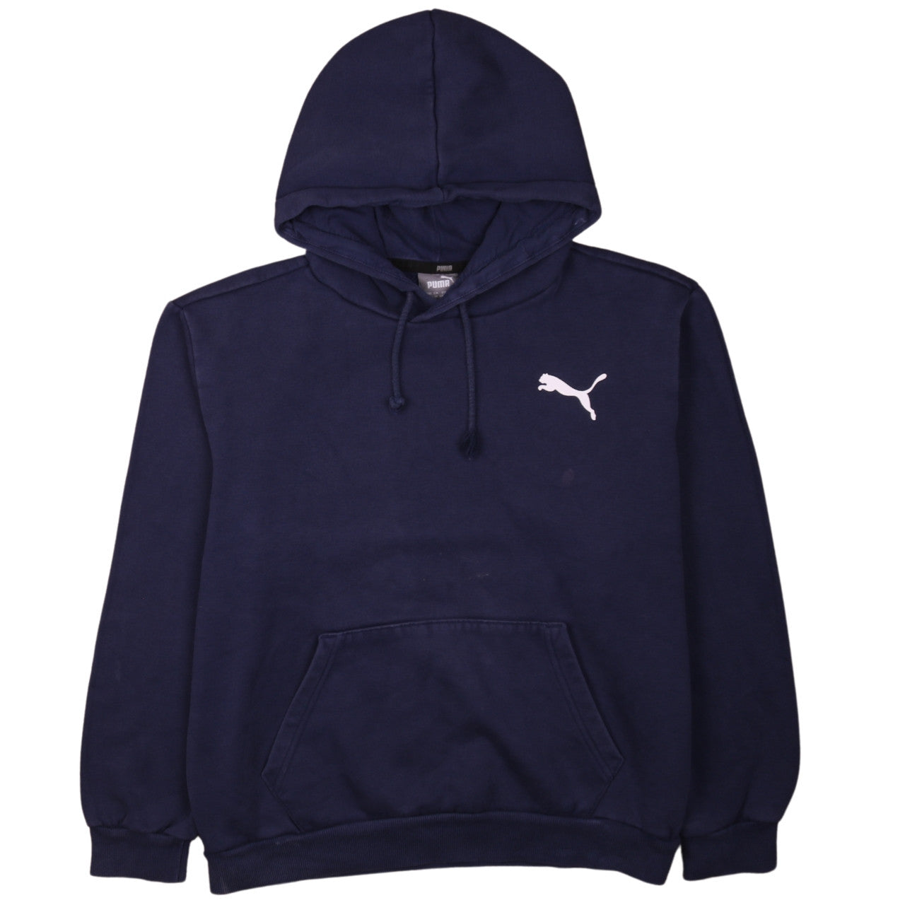 Puma Men's Blue Pullover Hoodie Medium Regular Fit Logo Sportswear