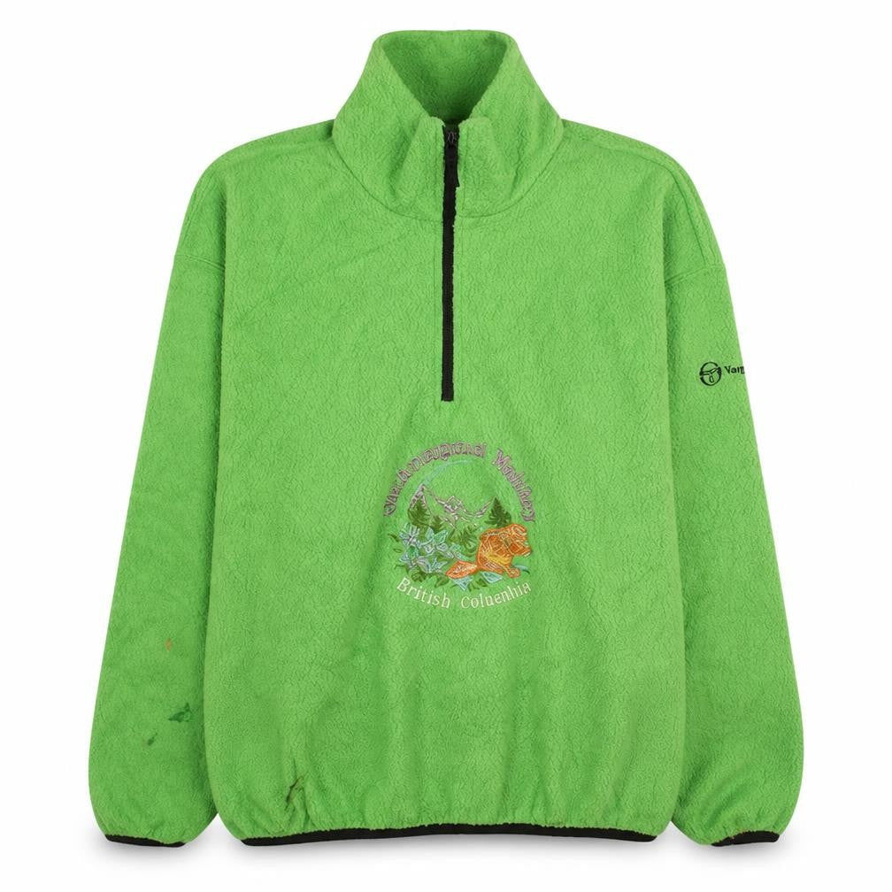 Sergio Tacchini Women's Green Fleece 1/2 Zip Pullover Sweatshirt M