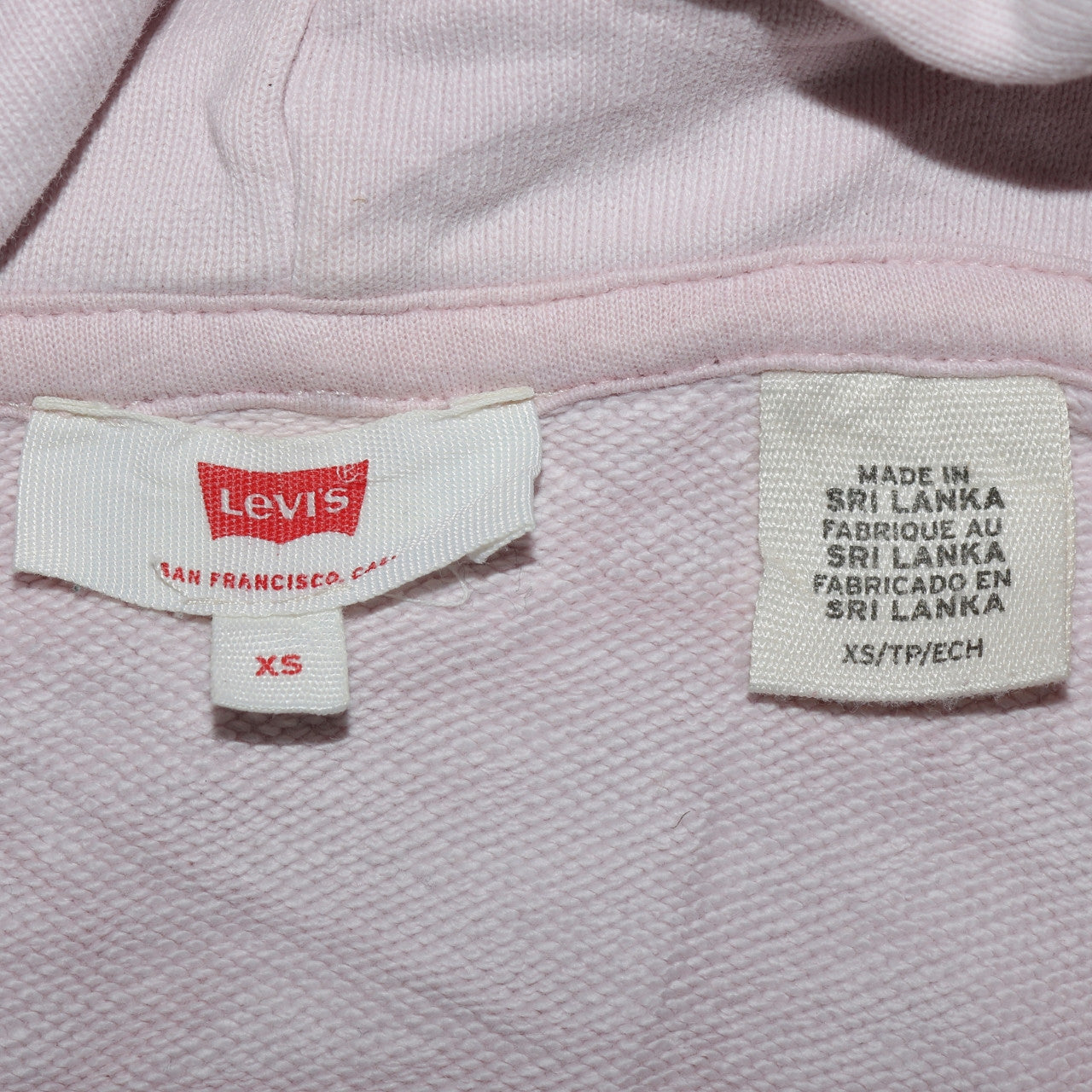 Levi's Womens Pink XS Pullover Hoodie Cotton Blend Casual