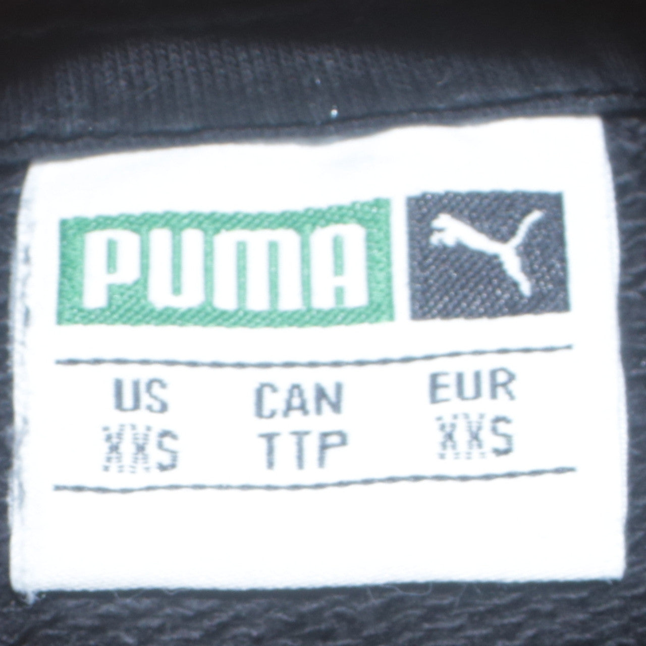 Puma Womens Black XXS Pullover Sweatshirt Rainbow Trim Logo