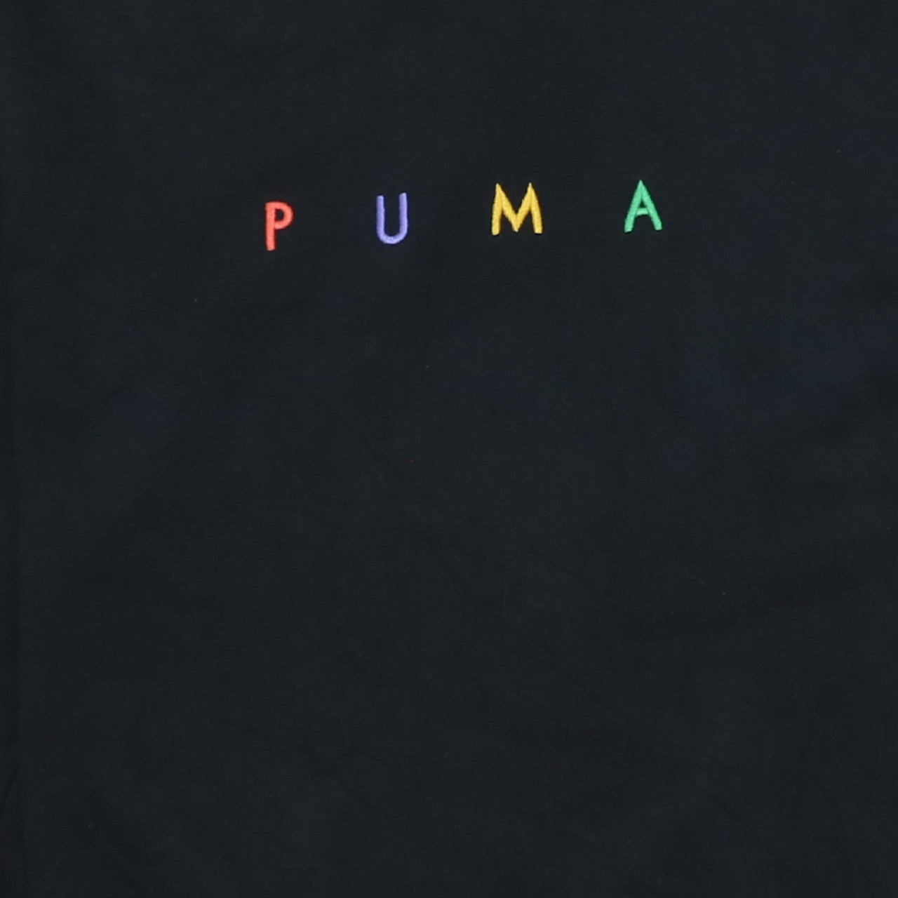 Puma Womens Black XXS Pullover Sweatshirt Rainbow Trim Logo