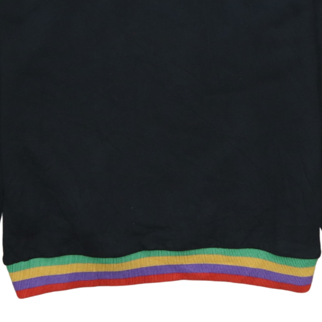 Puma Womens Black XXS Pullover Sweatshirt Rainbow Trim Logo