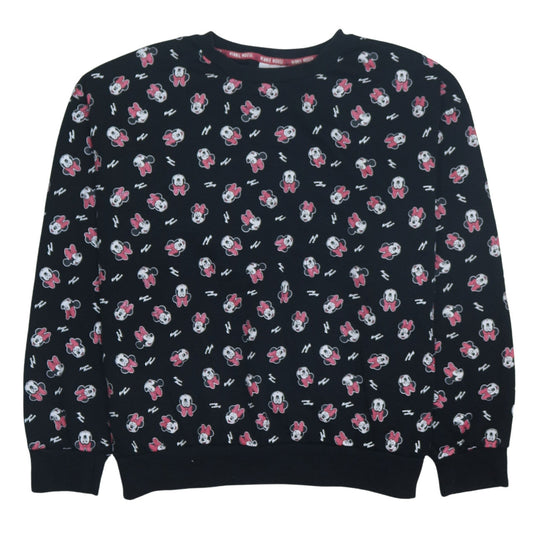 Disney Women Black Minnie Mouse Pullover Sweatshirt XL