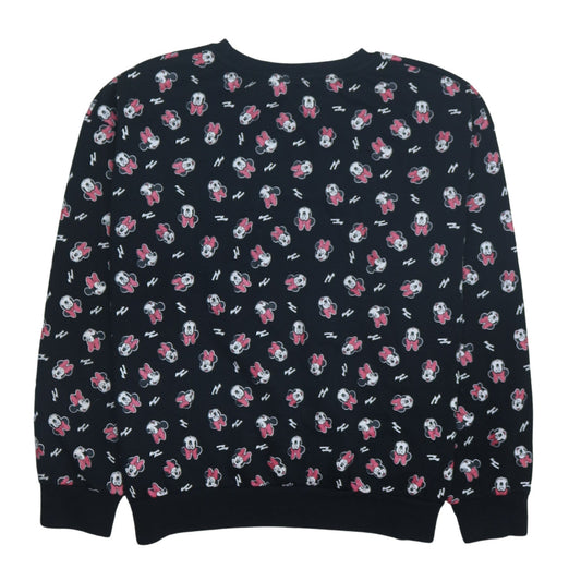 Disney Women Black Minnie Mouse Pullover Sweatshirt XL