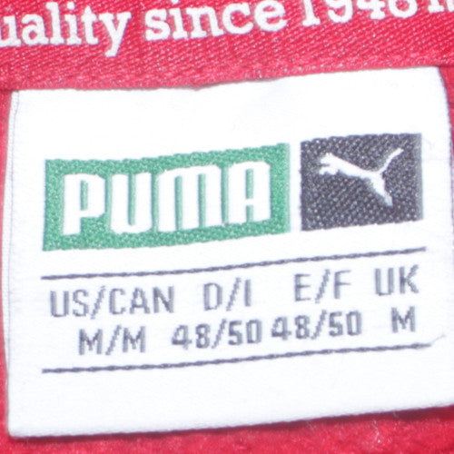 Puma Men's Red Pullover Hoodie M Logo Graphic Sportswear