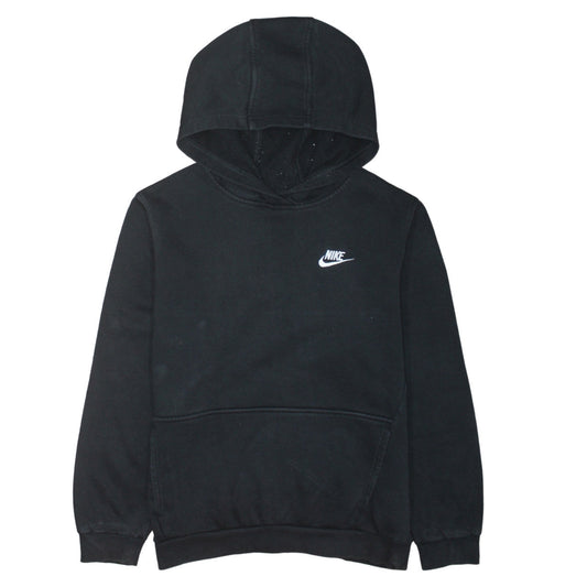 Nike Boys Black Pullover Fleece Hoodie XL (158-170cm) Logo Sweatshirt
