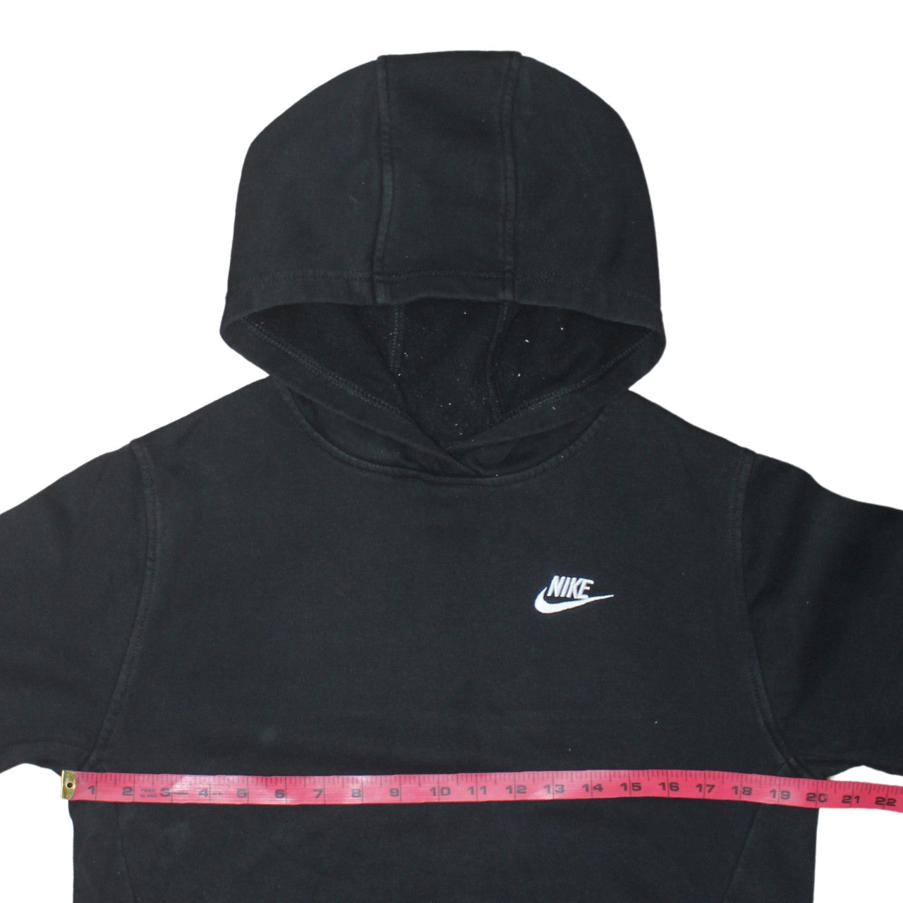 Nike Boys Black Pullover Fleece Hoodie XL (158-170cm) Logo Sweatshirt