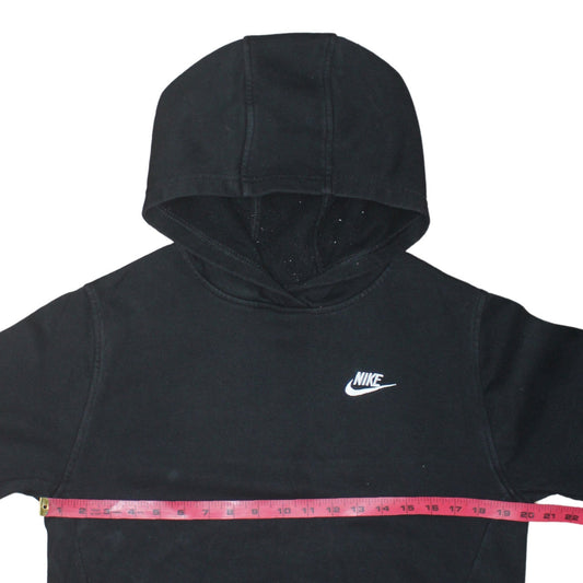 Nike Boys Black Pullover Fleece Hoodie XL (158-170cm) Logo Sweatshirt
