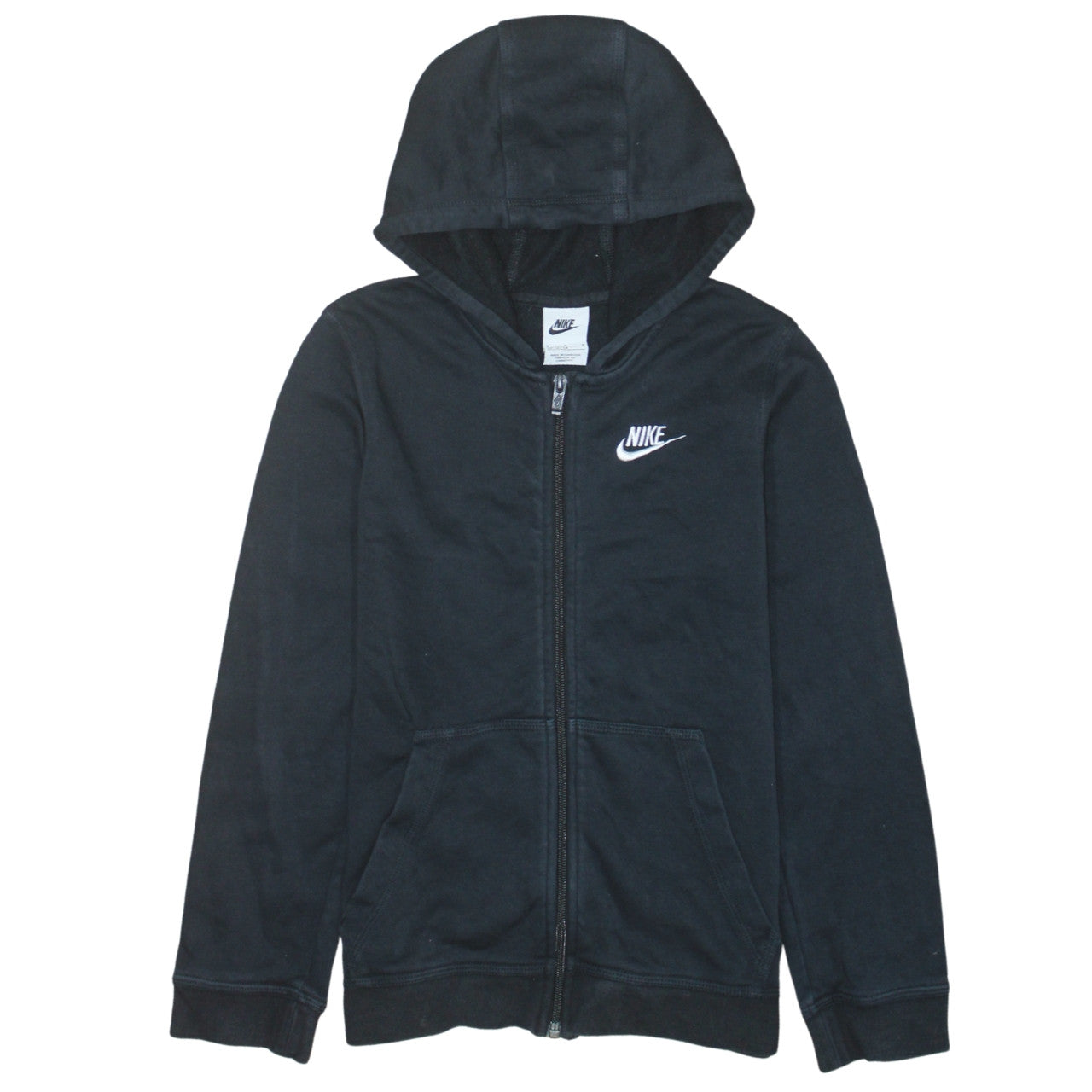 Nike Boys Black Full Zip Hoodie M (137-147cm) Fleece Sweatshirt