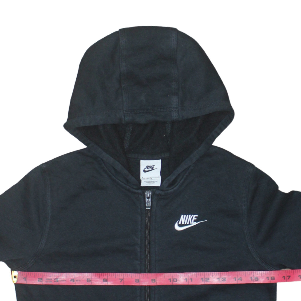 Nike Boys Black Full Zip Hoodie M (137-147cm) Fleece Sweatshirt