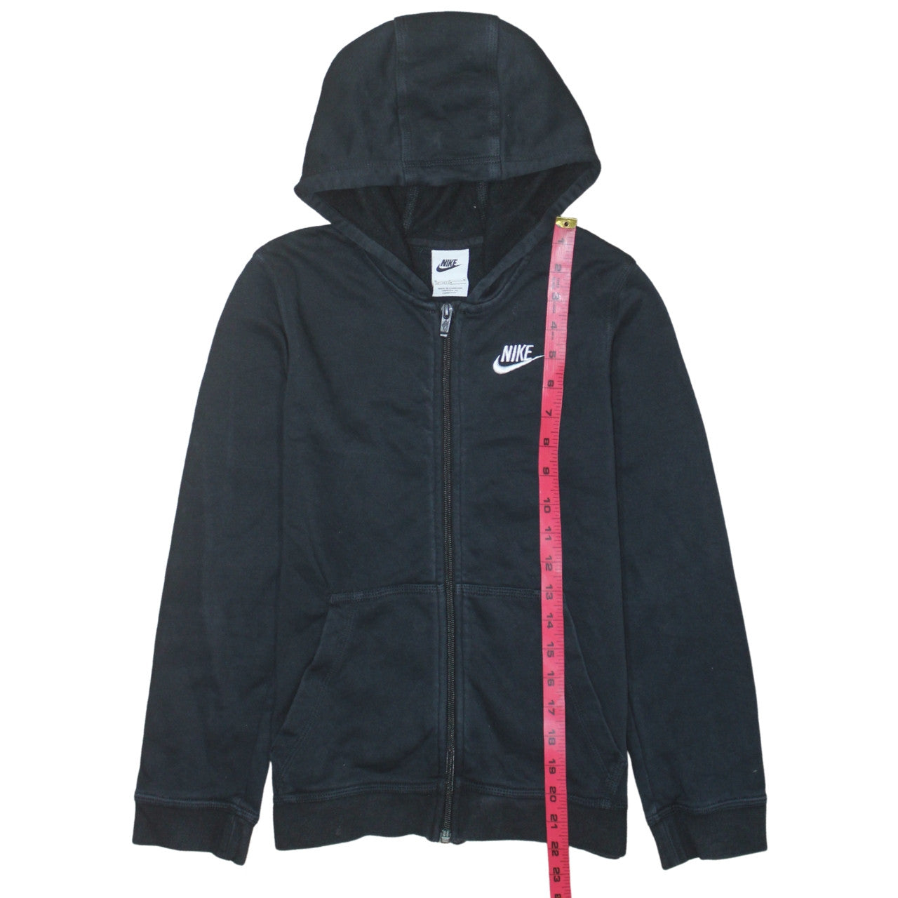 Nike Boys Black Full Zip Hoodie M (137-147cm) Fleece Sweatshirt