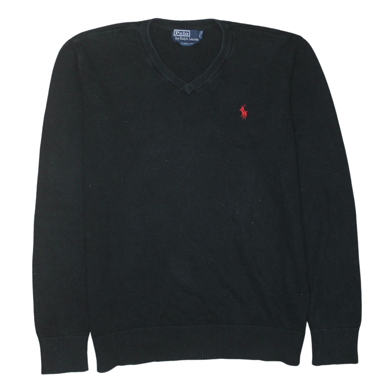 Polo Ralph Lauren Men's Black XL V-Neck Classic Fit Jumper