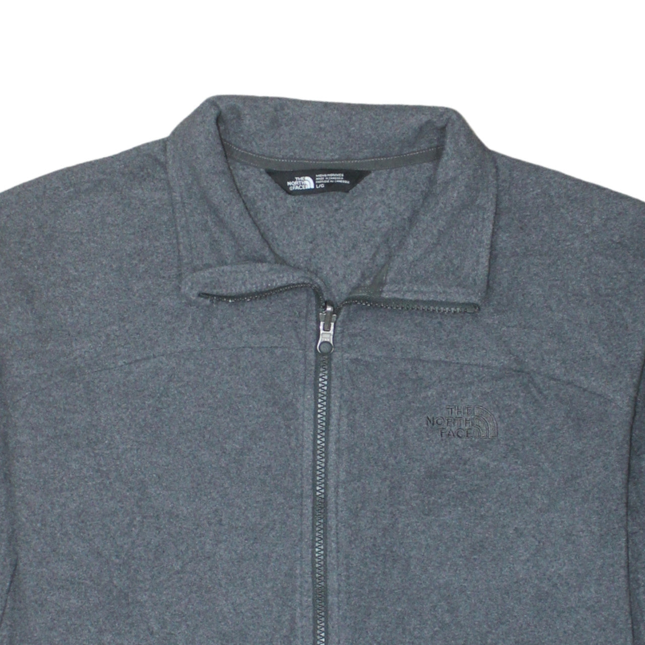 The North Face Men's Grey Fleece Full Zip Jacket Size L