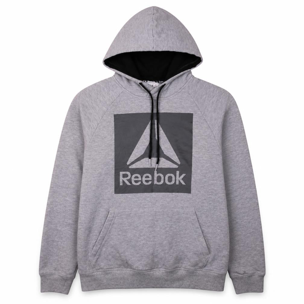Reebok Men’s Grey Pullover Hoodie Medium Athletic Fleece Sweatshirt