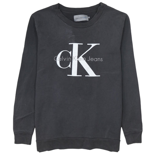 Calvin Klein Jeans Men's Black Logo Sweatshirt M Pullover Crew Neck