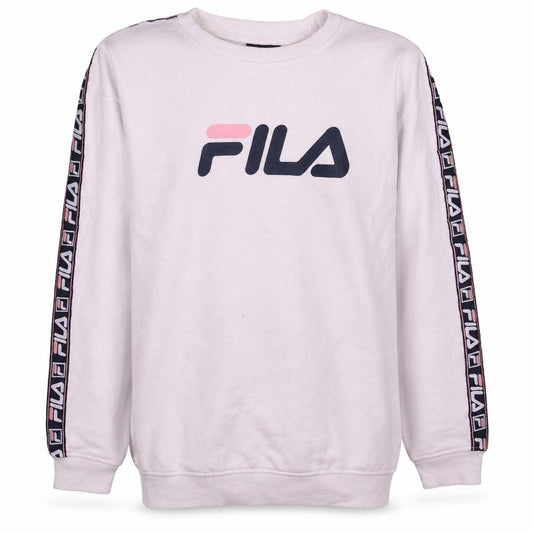Fila Men's White Crew Neck Logo Sweatshirt XS