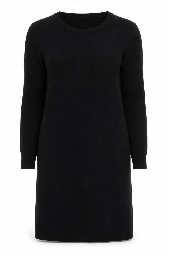 Front view of French Connection Women’s Black Knit Bodycon Long Sleeve Dress UK 16