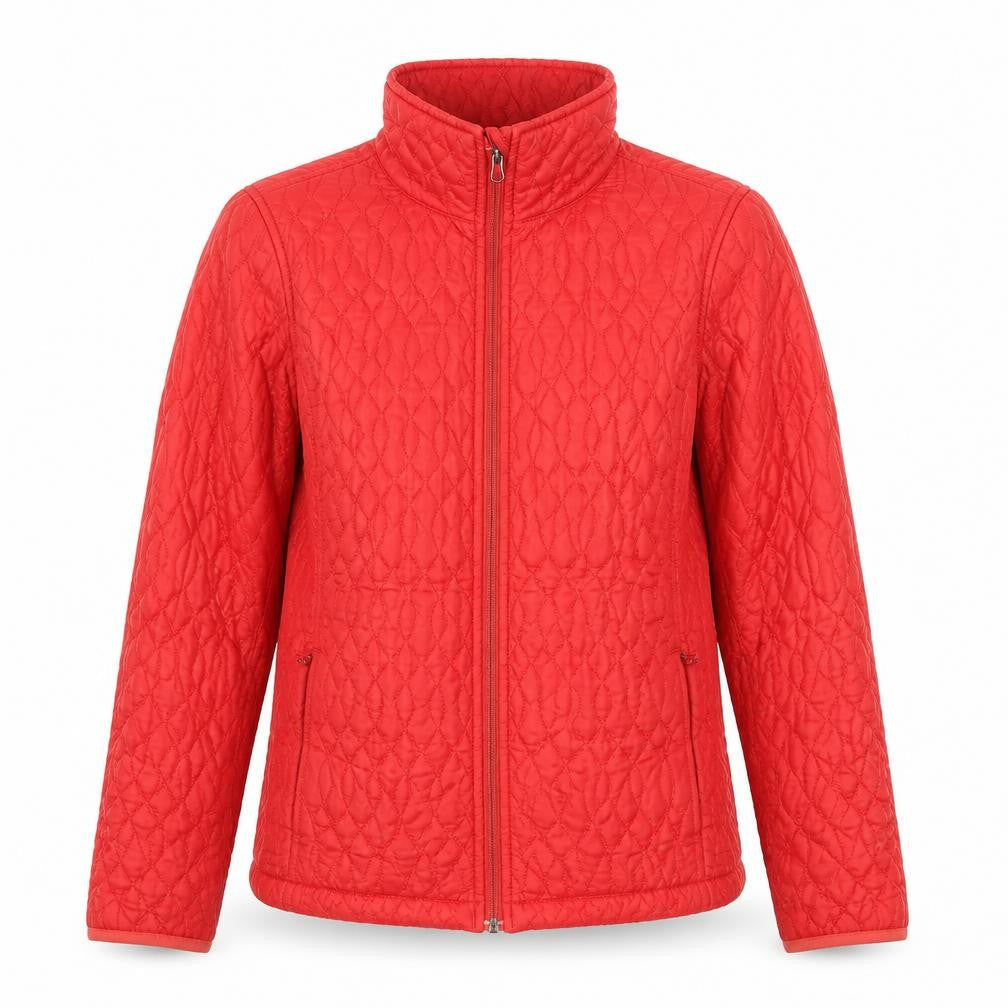 Lands’ End Women’s Red Quilted Mid-Length Jacket Size S