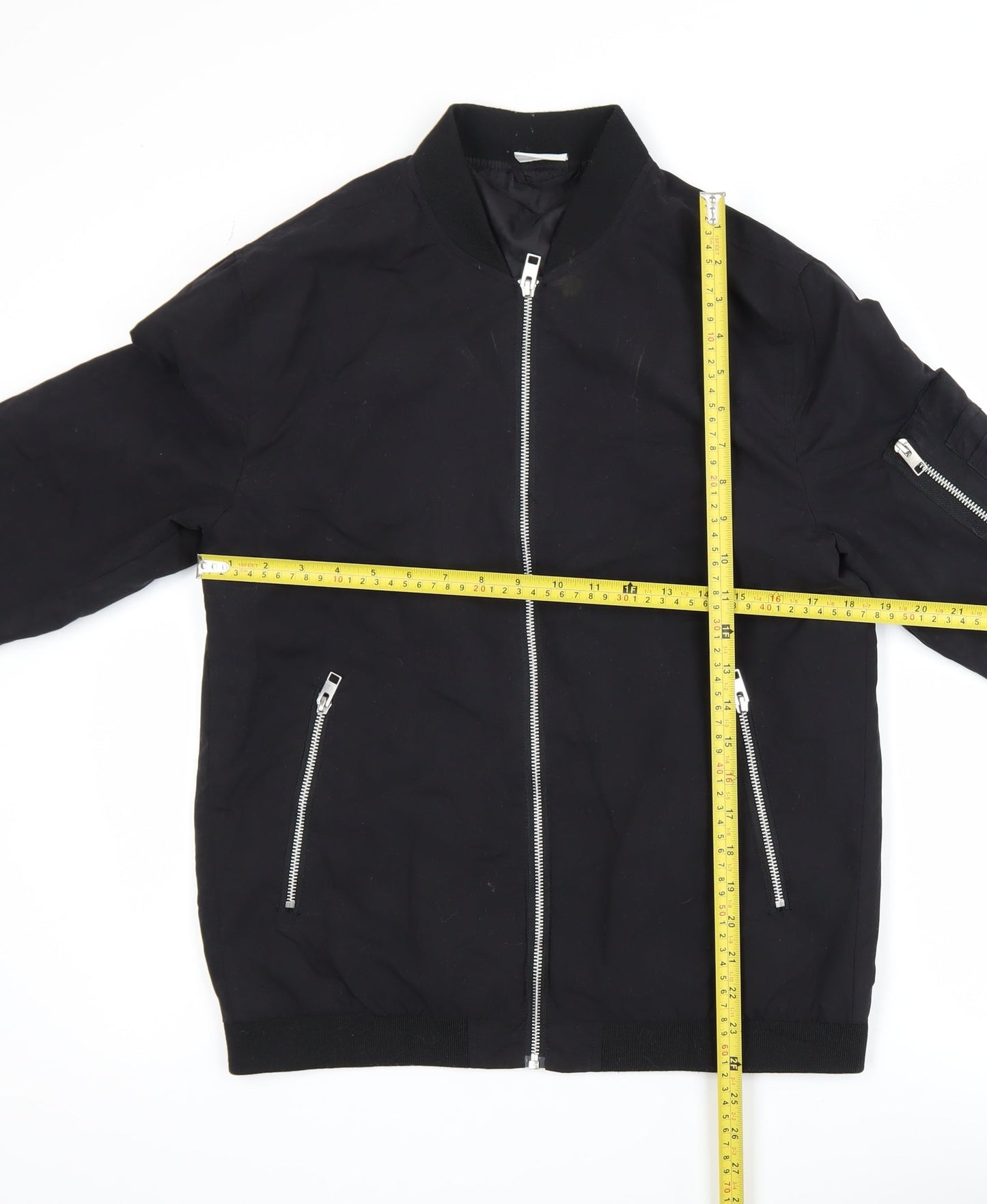 Jack & Jones Men's Black Bomber Jacket Size S Zip Lightweight