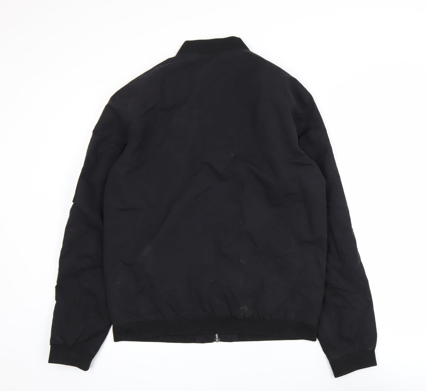 Jack & Jones Men's Black Bomber Jacket Size S Zip Lightweight