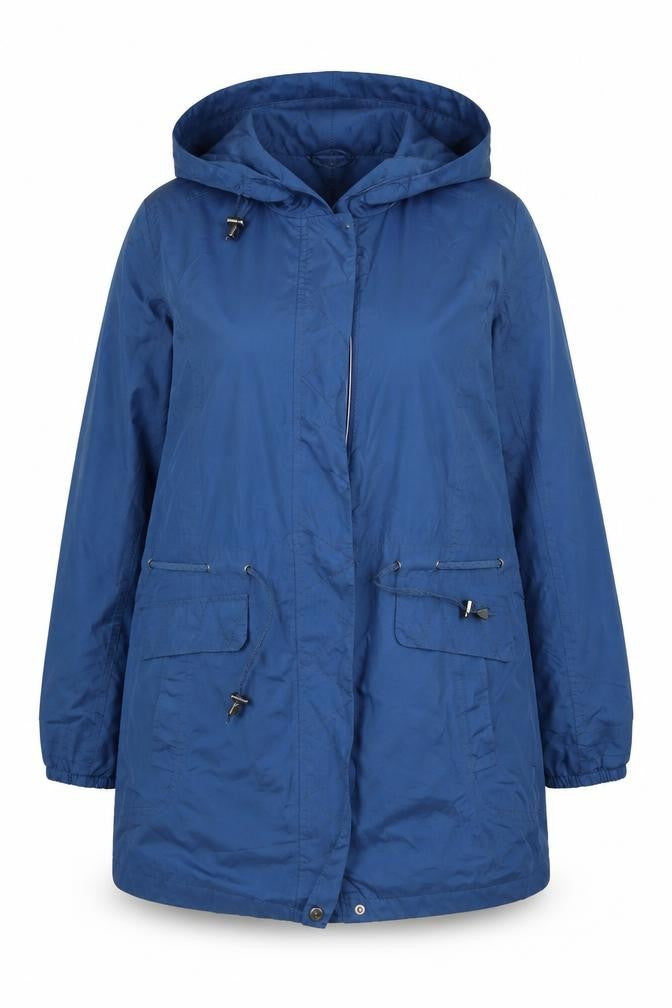 Bonmarché Women's Blue Hooded Parka Jacket Size 14
