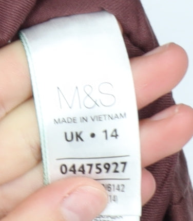 Marks and Spencer Women's Brown Faux Fur Hooded Parka Coat UK 14