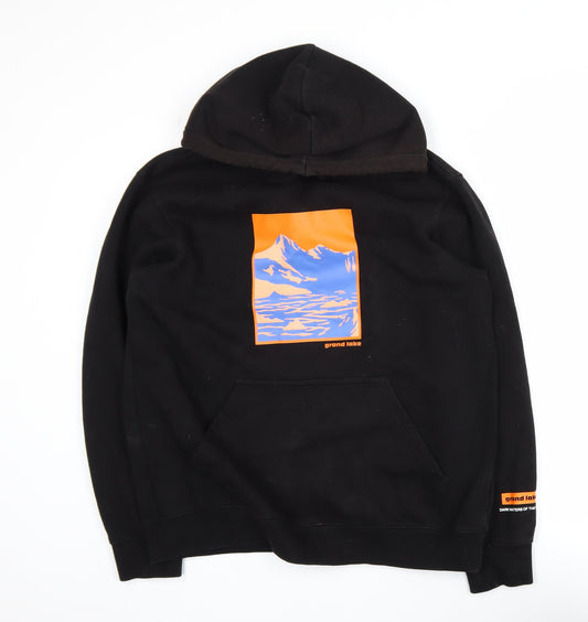 H&M Men’s Black Grand Lake Graphic Pullover Hoodie Size M