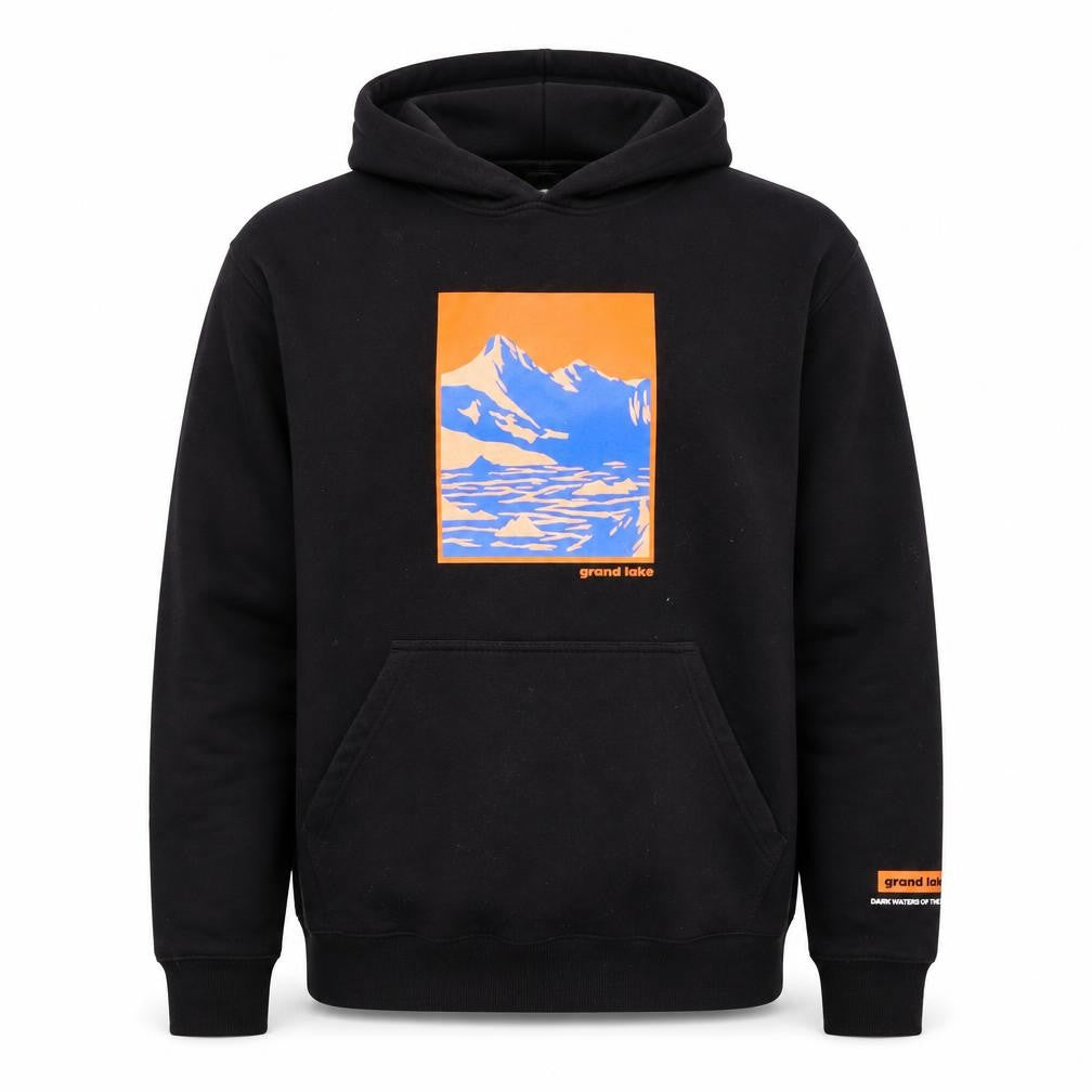 H&M Men’s Black Grand Lake Graphic Pullover Hoodie Size M