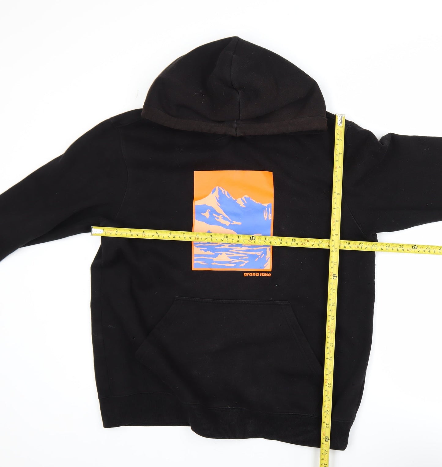 H&M Men’s Black Grand Lake Graphic Pullover Hoodie Size M