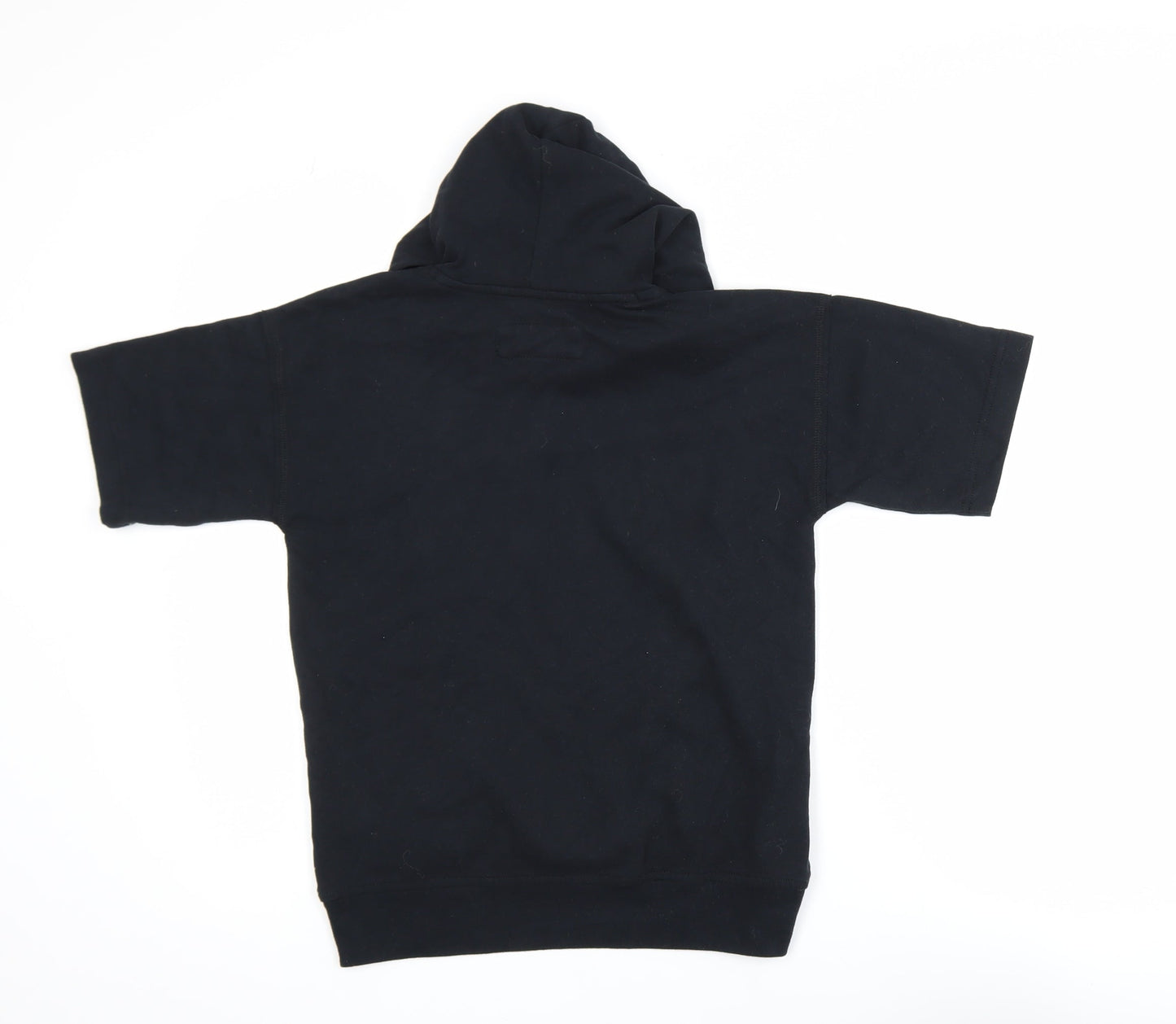 Abercrombie Kids Boys Black 9-10 Years Relaxed Fit Hooded Short Sleeve T-Shirt