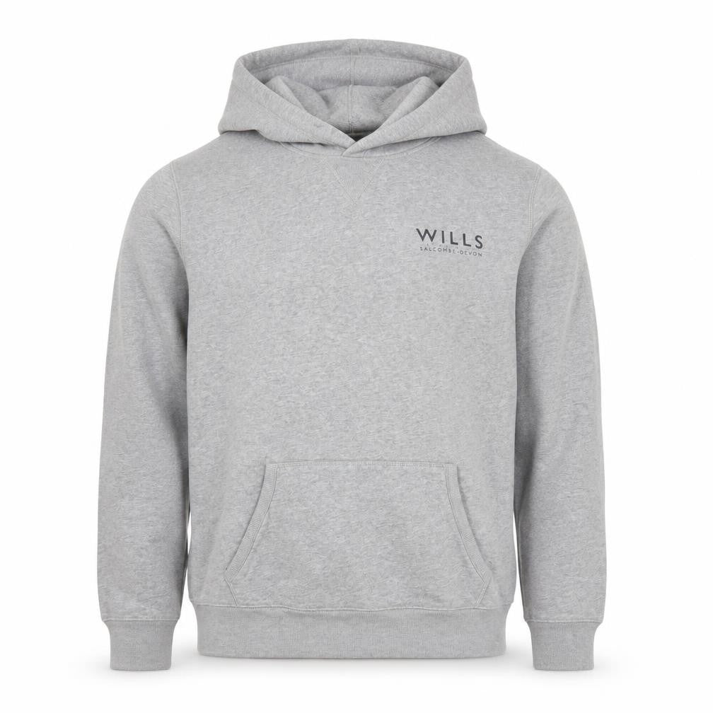 Jack Wills Mens Grey Pullover Hoodie Small Logo Cotton Blend