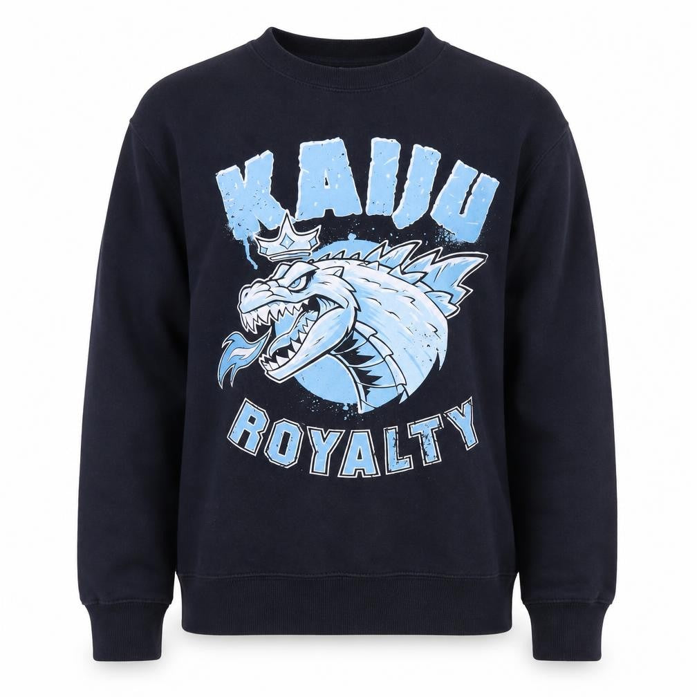 Design By Humans Men’s Blue Kaiju Graphic Pullover Sweatshirt Size M