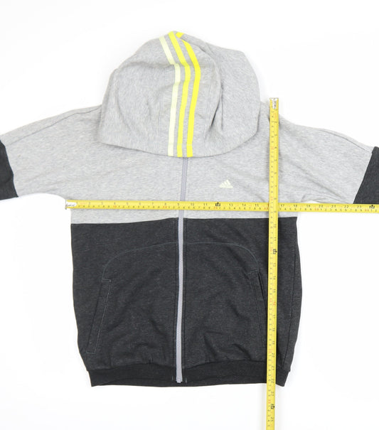 Adidas Womens Grey XS Track Jacket Hooded Full Zip Activewear