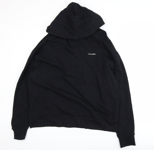 Collusion Men's Black Graphic Print Pullover Hoodie Size S
