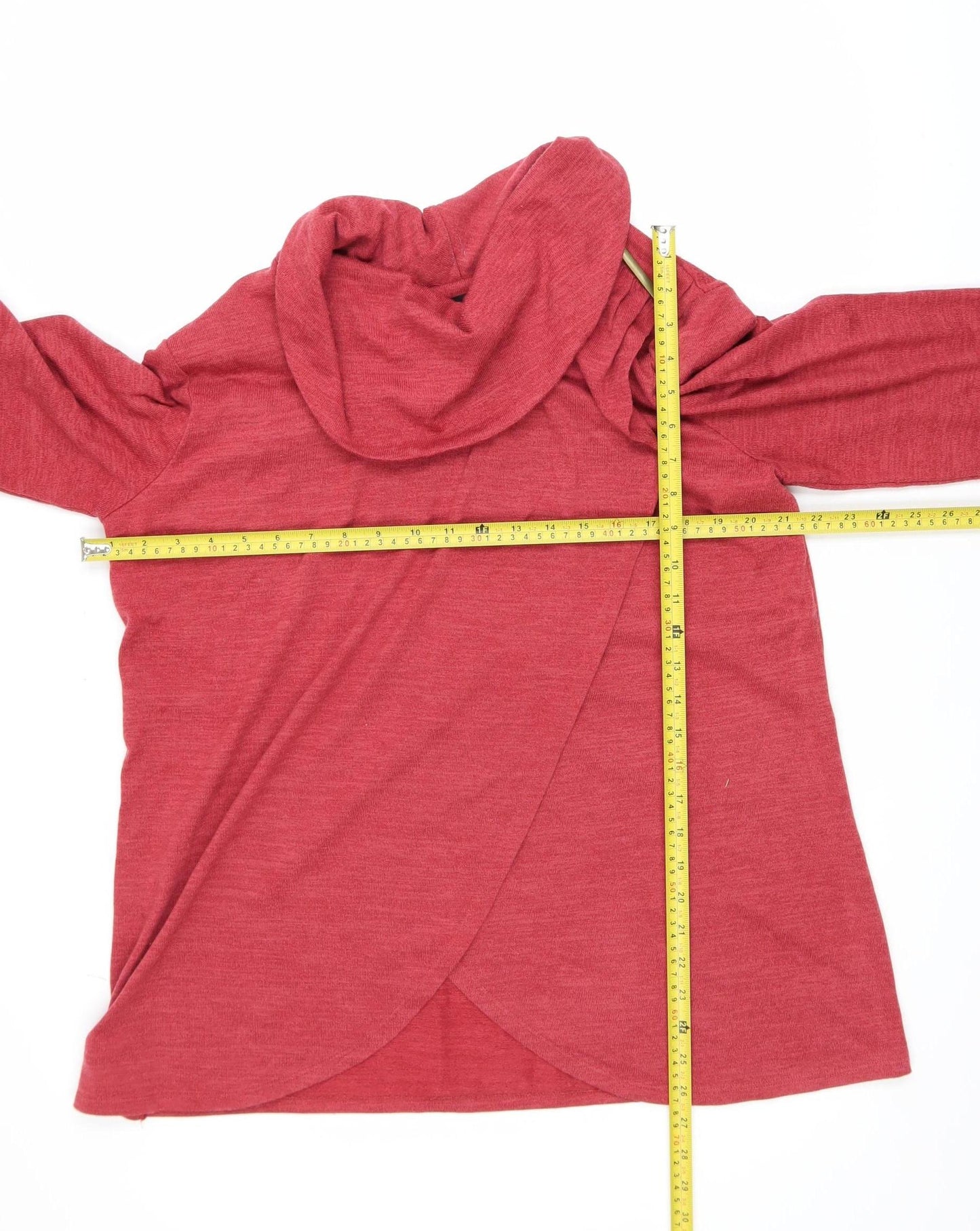TIGI Women’s Red Cowl Neck Long Sleeve Wrap Plus Size 18/20 Top
