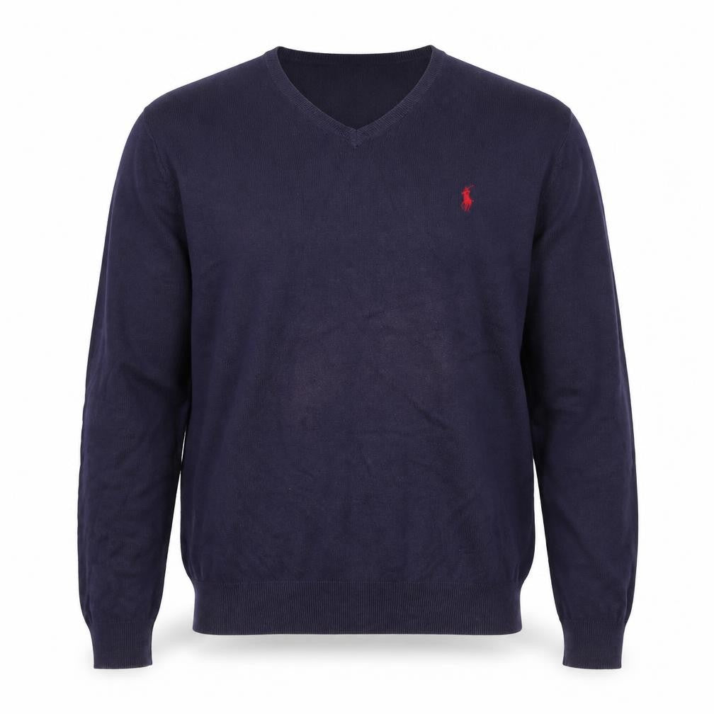 Ralph Lauren Men's Blue V-Neck Cotton Pullover Sweatshirt XL