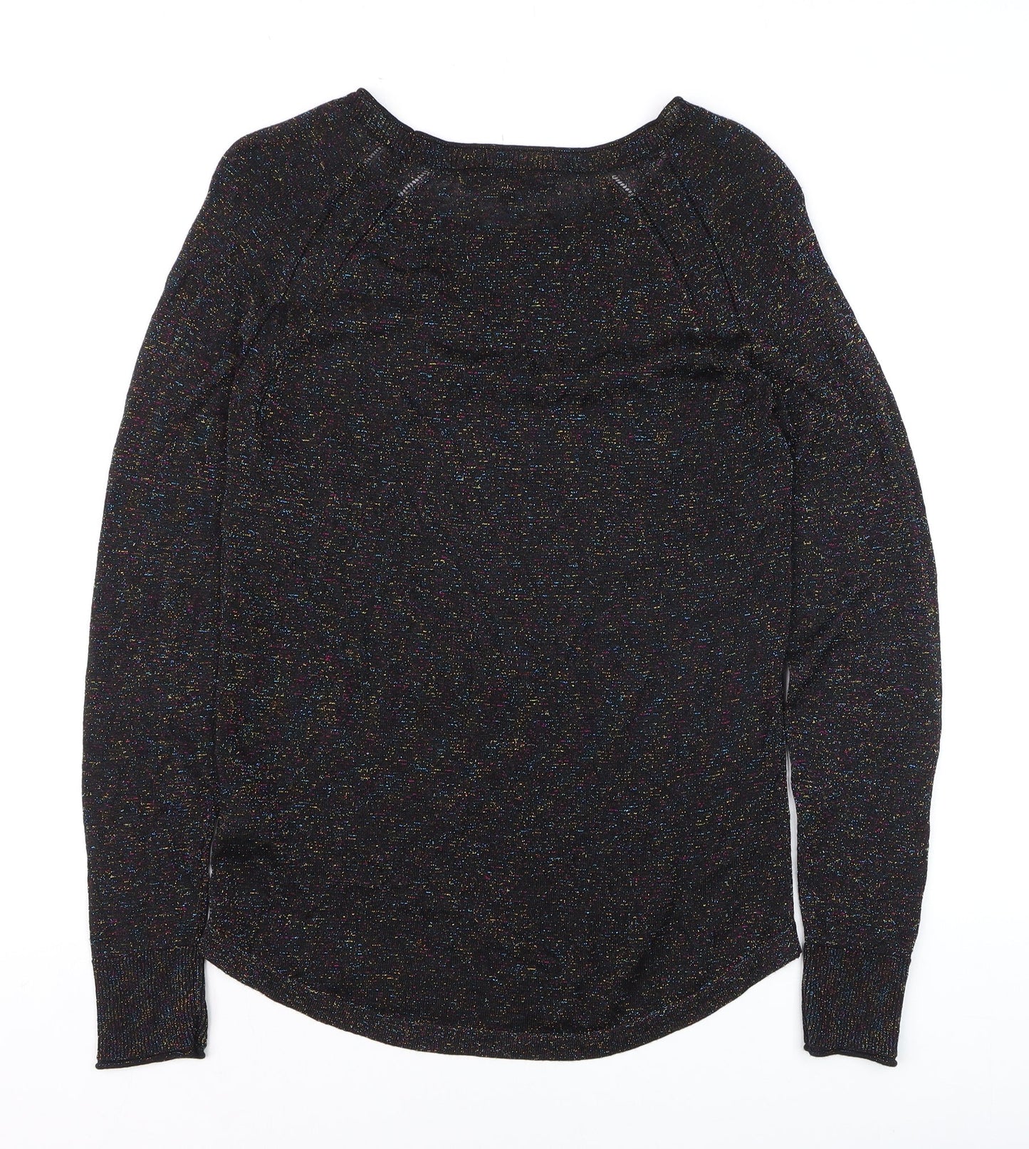 Next Womens Black Sparkle Knit Pullover Jumper Size 10