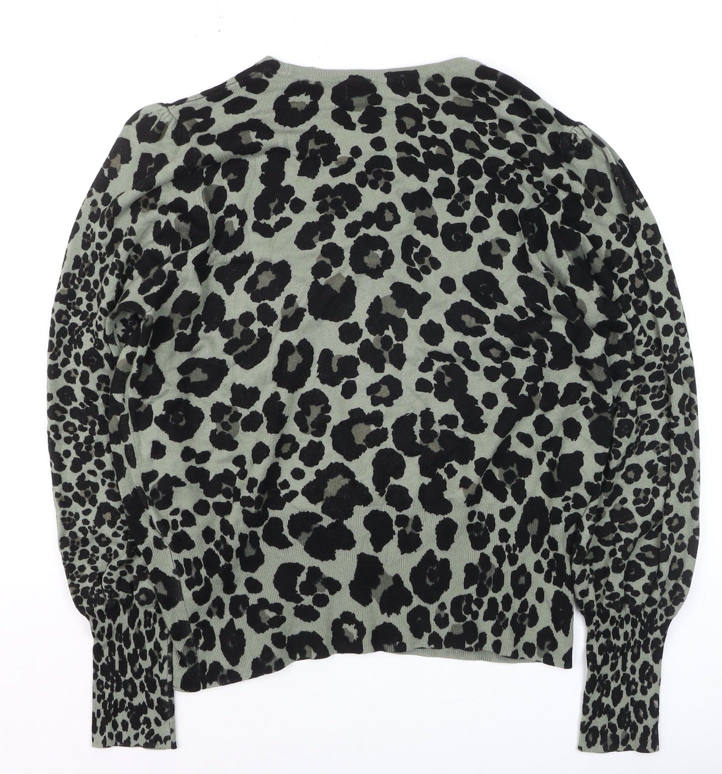 Marks and Spencer Women’s Green Leopard Print Cotton Jumper Size 16