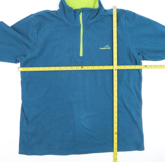 Freedom Trail Men's Blue Fleece 1/4 Zip Pullover Sweatshirt L